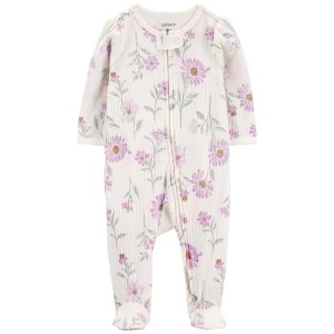 Carter's Baby Floral 2-Way Zip Thermal Sleep & Play Pajamas