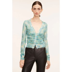 Rebecca Taylor Astera Fleur Ruched Cardigan