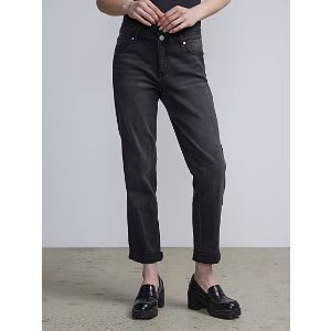 Mid-Rise Slim Boyfriend Jeans - Black | New York & Company