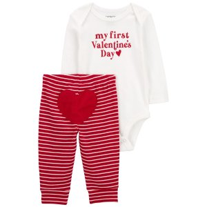Carter's Baby 2-Piece My First Valentine's Day Bodysuit Pant Set