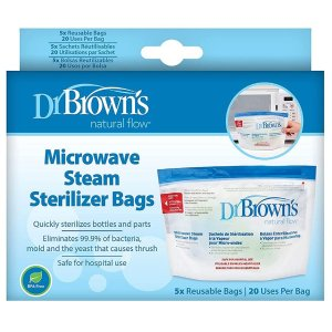 Dr. Brown's Natural Flow Microwave Steam Sterilizer Bags, 5 PK