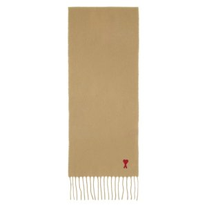 Ami Paris Beige Ami de Coeur Scarf