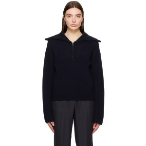 Joseph Navy Half-Zip Sweater
