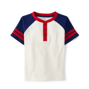 Gymboree Boys Henley Top - Baseball Champ - simplywht