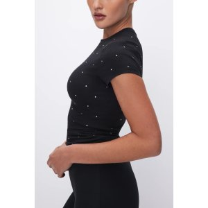 Good American CRYSTAL FITTED TEE