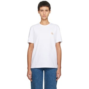 Maison Kitsune White Chillax Fox Patch T-Shirt