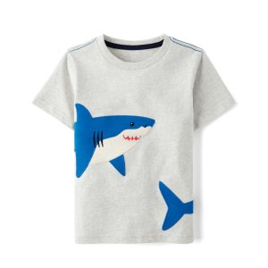 Gymboree Boys Embroidered Shark Top - Little Essentials - h/t lunar