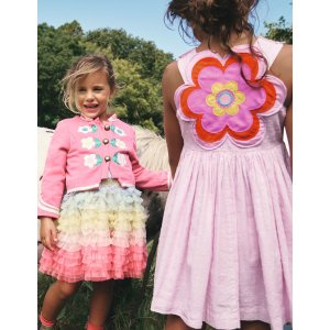Boden Applique Back DressSugared Almond Pink Flower