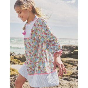 Boden Long-sleeve Printed KaftanFestival Pink Nautical Floral