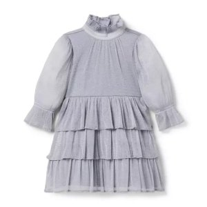 Janie and Jack Sparkle Mesh Ruffle Dress
