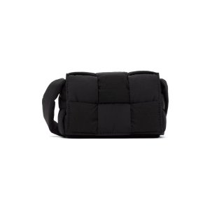 Bottega Veneta Black Padded Tech Cassette Messenger Bag