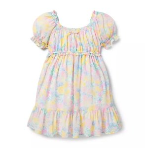 Janie and Jack Floral Chiffon Puff Sleeve Dress