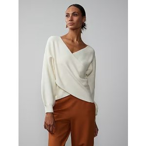 Long Sleeve Wrap Front Sweater