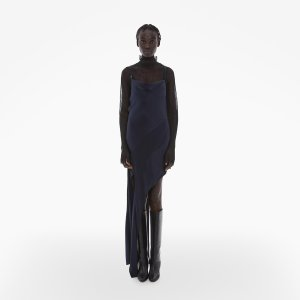 Helmut Lang Stretch Silk Slash Dress