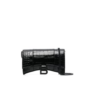 Balenciaga Hourglass chain-strap wallet black | MODES