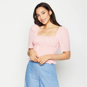 BCBGeneration Coral Square Neck Smocked Top | Tops | BCBGENERATION