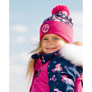Knit Hat With Spring Flower Jacquard