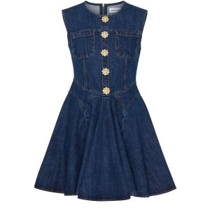 Self Portrait Denim skater mini dress