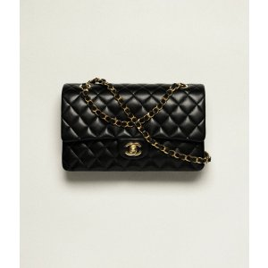 Chanel Classic 11.12 Handbag Lambskin & Gold-Tone Metal Black