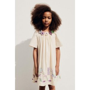 Zara CROCHET FLOWERS EMBROIDERED DRESS