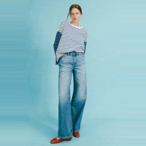 Madewell Easy Contrasting Stripe Long Sleeve Rugby T-Shirt