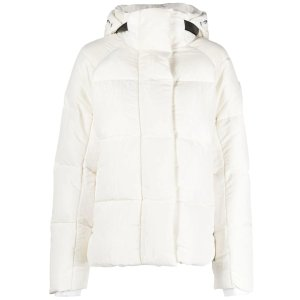Canada Goose logo-patch slouch-hood puffer jacket