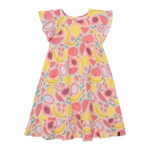 Printed Midi Dress Coral Fruits