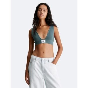 Calvin Klein Ribbed Plunge Neck Sweater Bralette