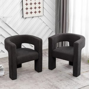 Brodee 2- Piece 28" Wide Boucle Upholstered Square Armchair