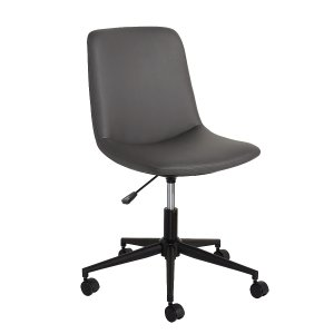 realspace ® Praxley Faux Leather Low-Back Task Chair, Dark Gray, BIFMA Compliant