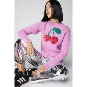 Cherry Slim Fit High Neck Sweater