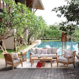 Cambridge Casual Chara 5-piece Teak Patio Conversation Set