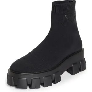 Prada Monolith Lug Sole Sock Bootie (Women)