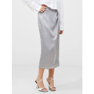 Inu Satin Midi Wrap Skirt