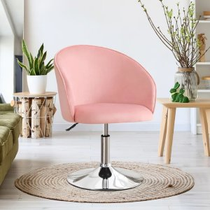 Everly Quinn 22" Wide Upholstered Swivel Barrel Chair