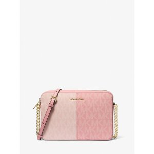 Michael Kors Jet Set Large Two-Tone Signature Logo Crossbody Bag