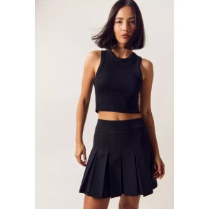 Petite Tailored Pleated Mini Skirt