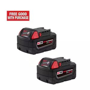 Milwaukee M18 18-Volt Lithium-Ion XC Extended Capacity 5.0 Ah Battery Pack (2-Pack)