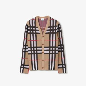 Burberry Check Cotton Blend Cardigan