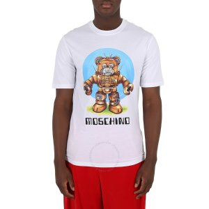 Moschino White Cotton Robot Bear T-Shirt