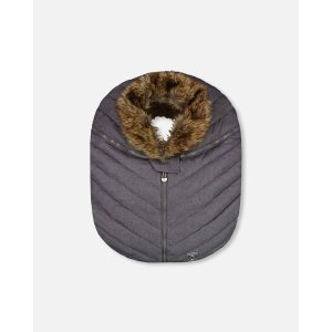 Winter Car Seat Cover Dark Grey With Textured Print