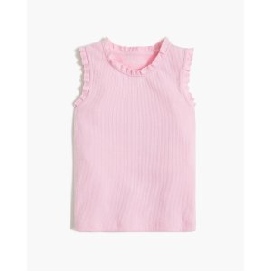 J.Crew Girls' ribbed tank top with ruffle trim
