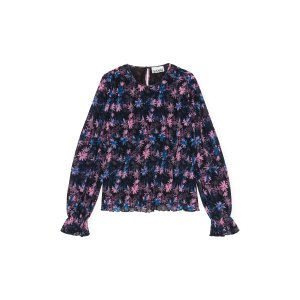 Ganni Pleated Georgette Long Sleeve Blouse
