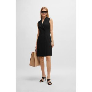 BOSS Blazer-style sleeveless dress with concealed closure