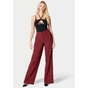 Bebe High Waist Tailored Wide Leg Pant
