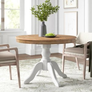 Parke 42” Round Solid Pine Pedestal Dining Table