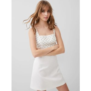 French Connection Embroidered Darcy Crepe Dress