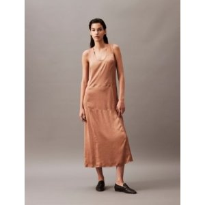 Calvin Klein Crushed Satin Maxi Dress