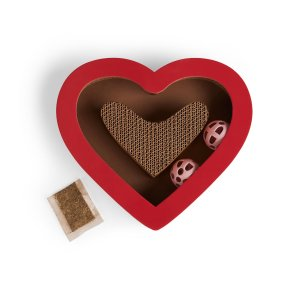 YOULY Valentine's Day Heart Cat Scratcher Toy, Small