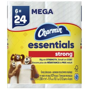 Charmin Essentials Strong Toilet Paper Mega Rolls 6 Mega Rolls429.0EA x 6 pack